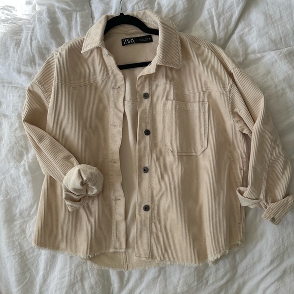 Zara Jackets & Coats Zara Cream Jacket Poshmark